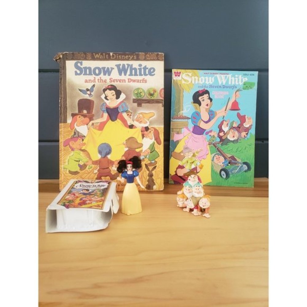 Vintage Disney Snow White Book and Toy Bundle